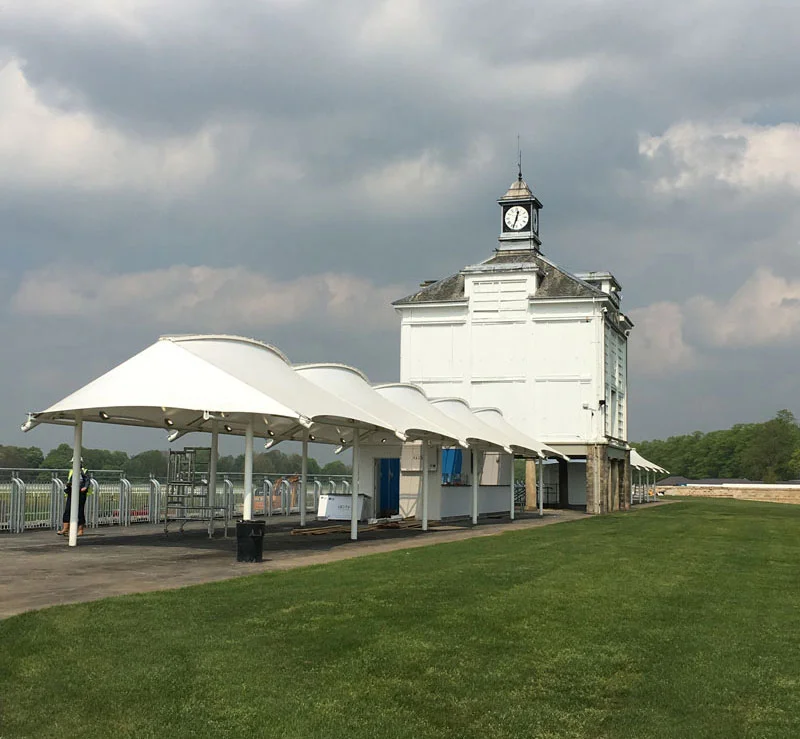 York race course Clock Tower Enclosure opens with 10 tensile canopies